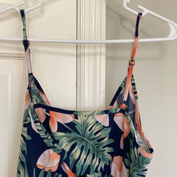 PatPat Tropical Floral Midi Dress - Navy and Peach - Picture 6 of 7